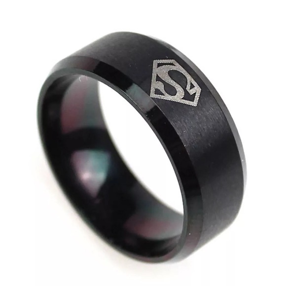 Other - NWT Men’s Stainless Steel Superman Etched Ring.